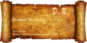 Dudás Urzula névjegykártya